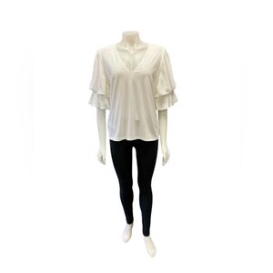 Melanie Lyne NWT White Top Size Large Short Sleeve